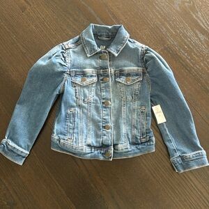 GAP Girls Blue Denim Puff Sleeve Jean Jacket
